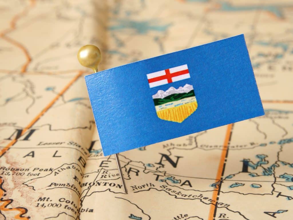 The flag of Edmonton, Alberta seniors.